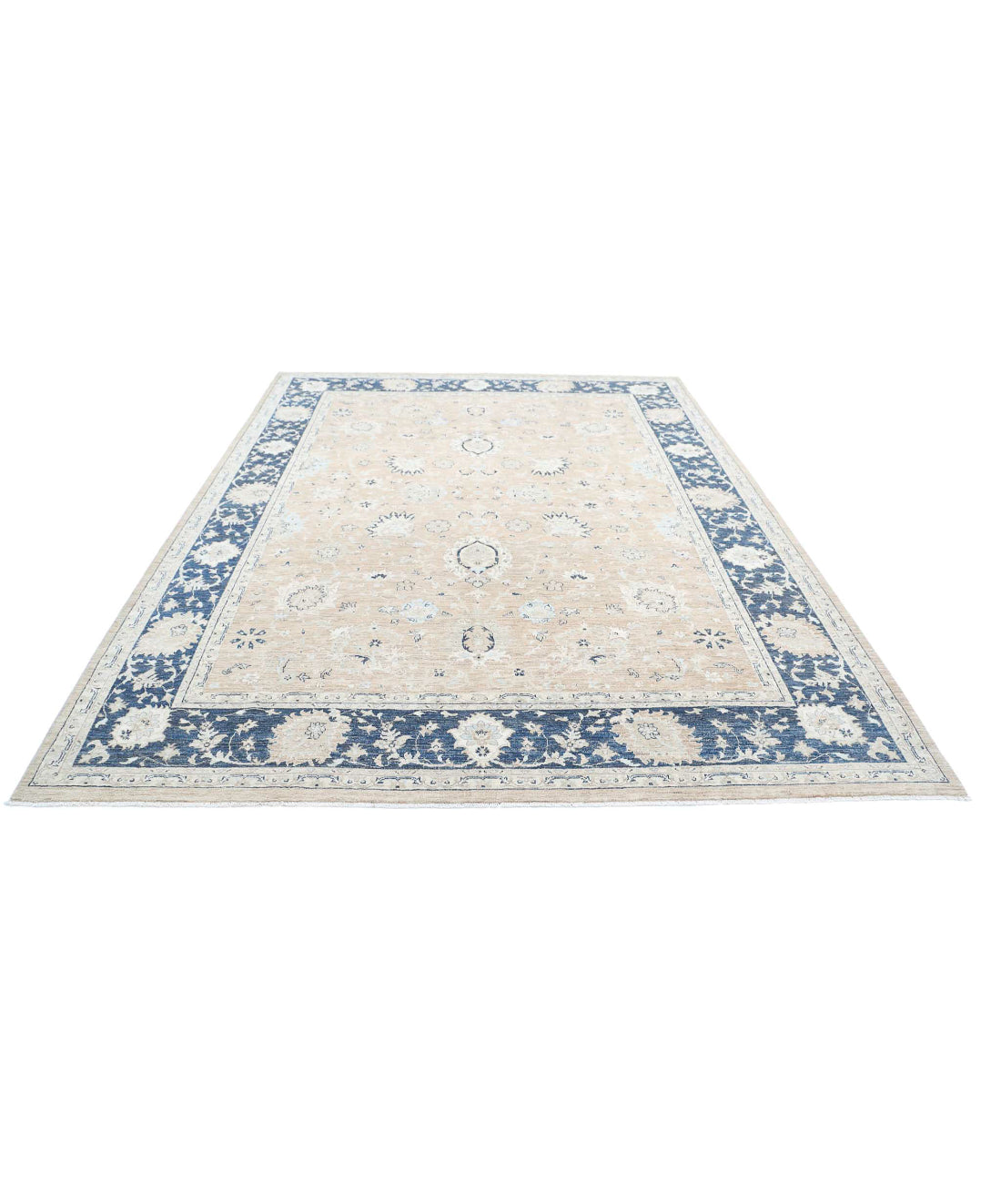 Serenity 8'0'' X 10'4'' Hand-Knotted Wool Rug 8'0'' x 10'4'' (240 X 310) / Taupe / Blue