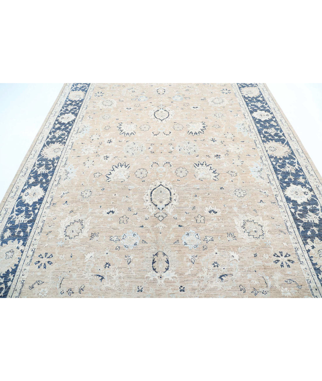 Serenity 8'0'' X 10'4'' Hand-Knotted Wool Rug 8'0'' x 10'4'' (240 X 310) / Taupe / Blue