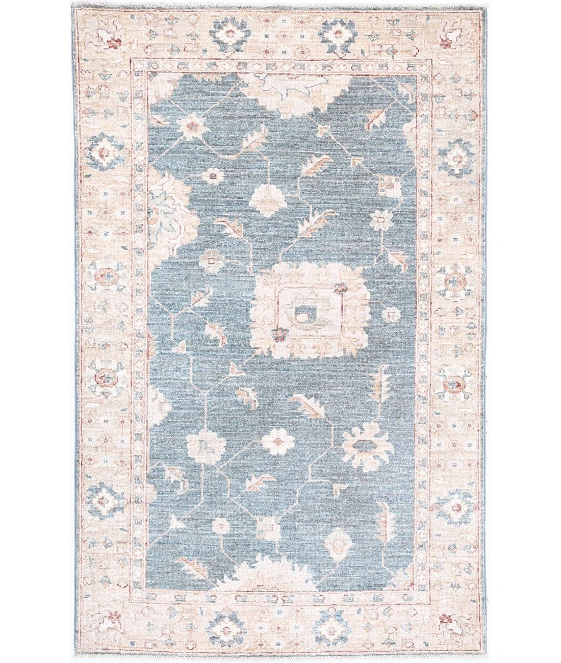 Serenity 3'0'' X 5'1'' Hand-Knotted Wool Rug 3'0'' x 5'1'' (90 X 153) / Grey / Gold