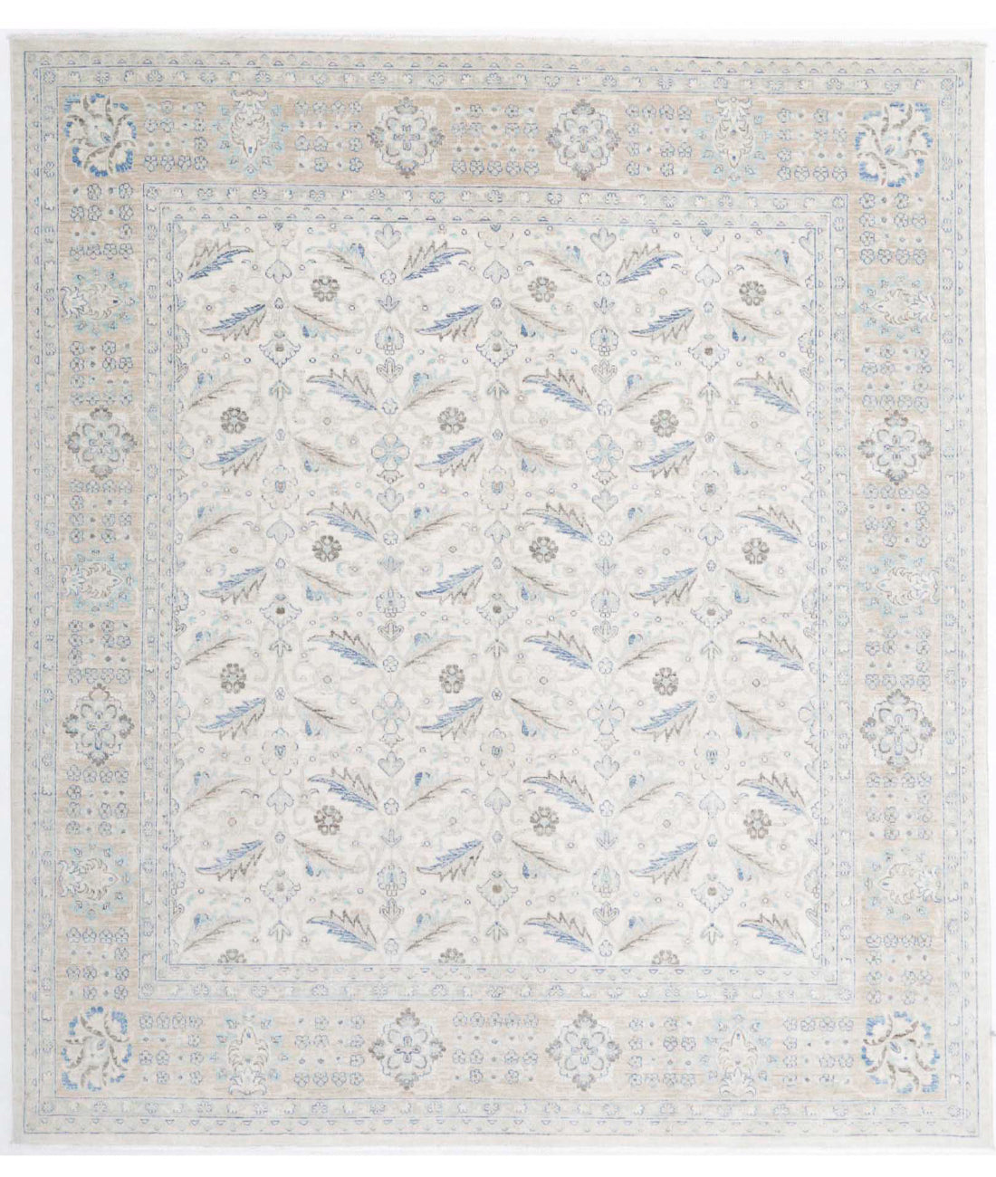 Serenity 8'0'' X 9'0'' Hand-Knotted Wool Rug 8'0'' x 9'0'' (240 X 270) / Ivory / Taupe