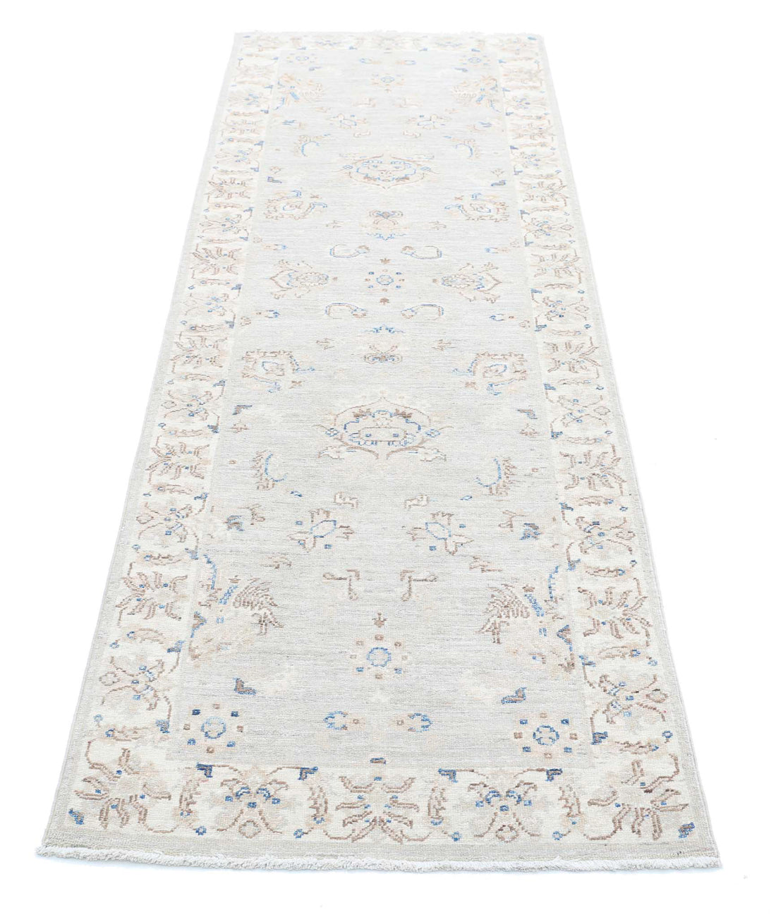 Serenity 2'6'' X 7'10'' Hand-Knotted Wool Rug 2'6'' x 7'10'' (75 X 235) / Grey / Ivory