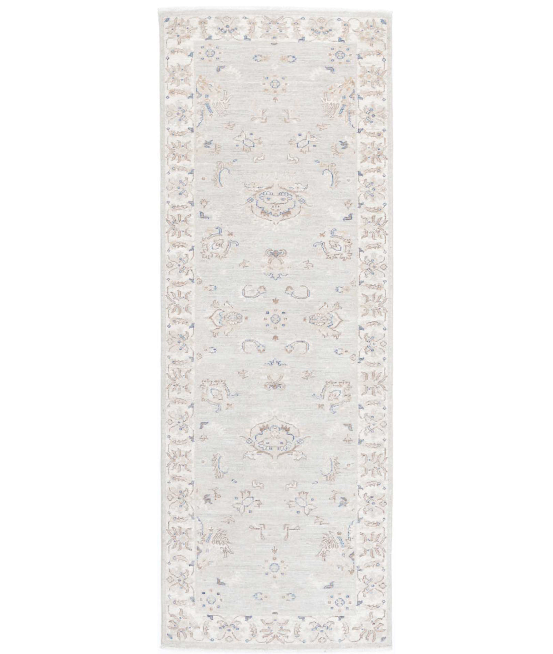 Serenity 2'6'' X 7'10'' Hand-Knotted Wool Rug 2'6'' x 7'10'' (75 X 235) / Grey / Ivory