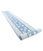 Serenity 4'0'' X 41'7'' Hand-Knotted Wool Rug 4'0'' x 41'7'' (120 X 1248) / Blue / Ivory