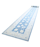 Serenity 4'0'' X 41'7'' Hand-Knotted Wool Rug 4'0'' x 41'7'' (120 X 1248) / Blue / Ivory