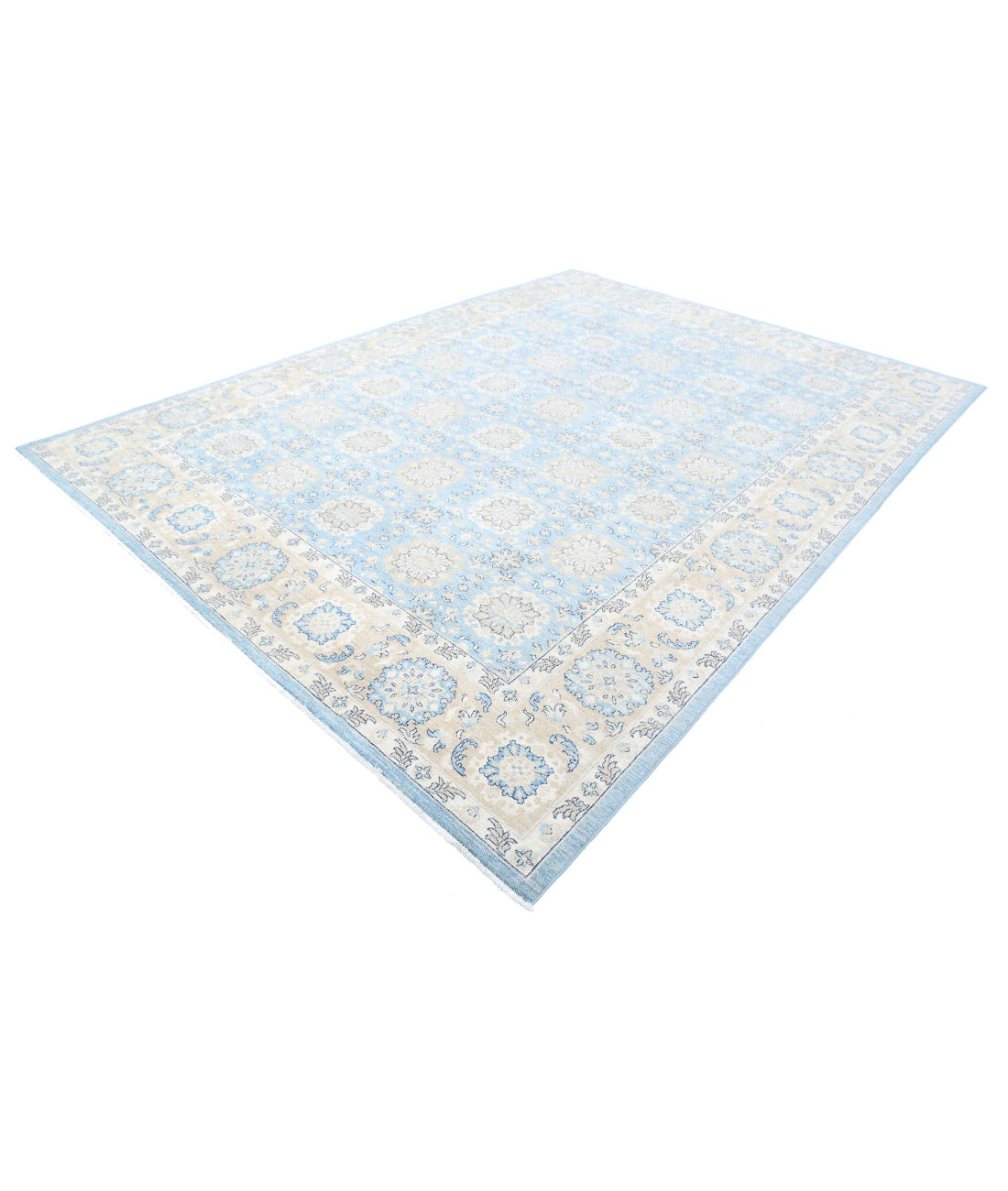 Serenity 8'10'' X 11'9'' Hand-Knotted Wool Rug 8'10'' x 11'9'' (265 X 353) / Blue / Taupe