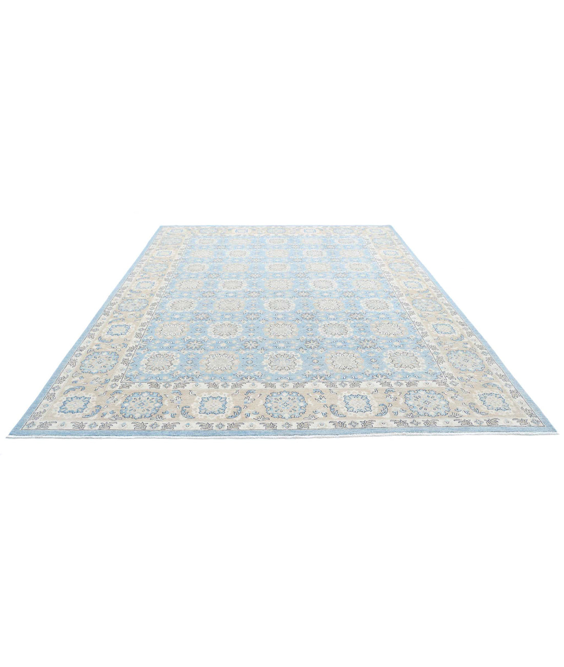 Serenity 8'10'' X 11'9'' Hand-Knotted Wool Rug 8'10'' x 11'9'' (265 X 353) / Blue / Taupe