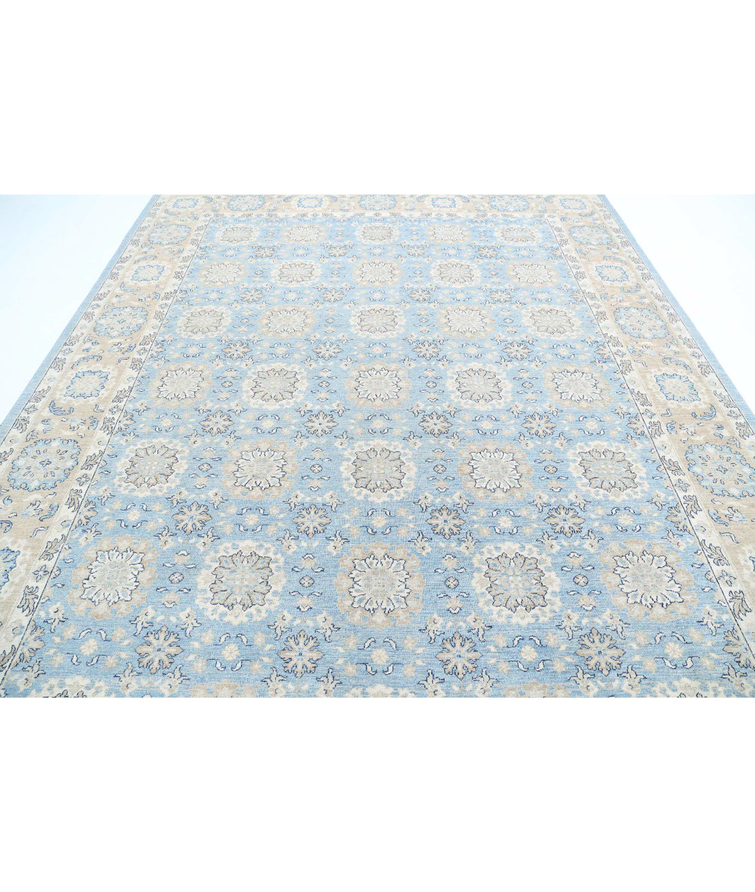 Serenity 8'10'' X 11'9'' Hand-Knotted Wool Rug 8'10'' x 11'9'' (265 X 353) / Blue / Taupe