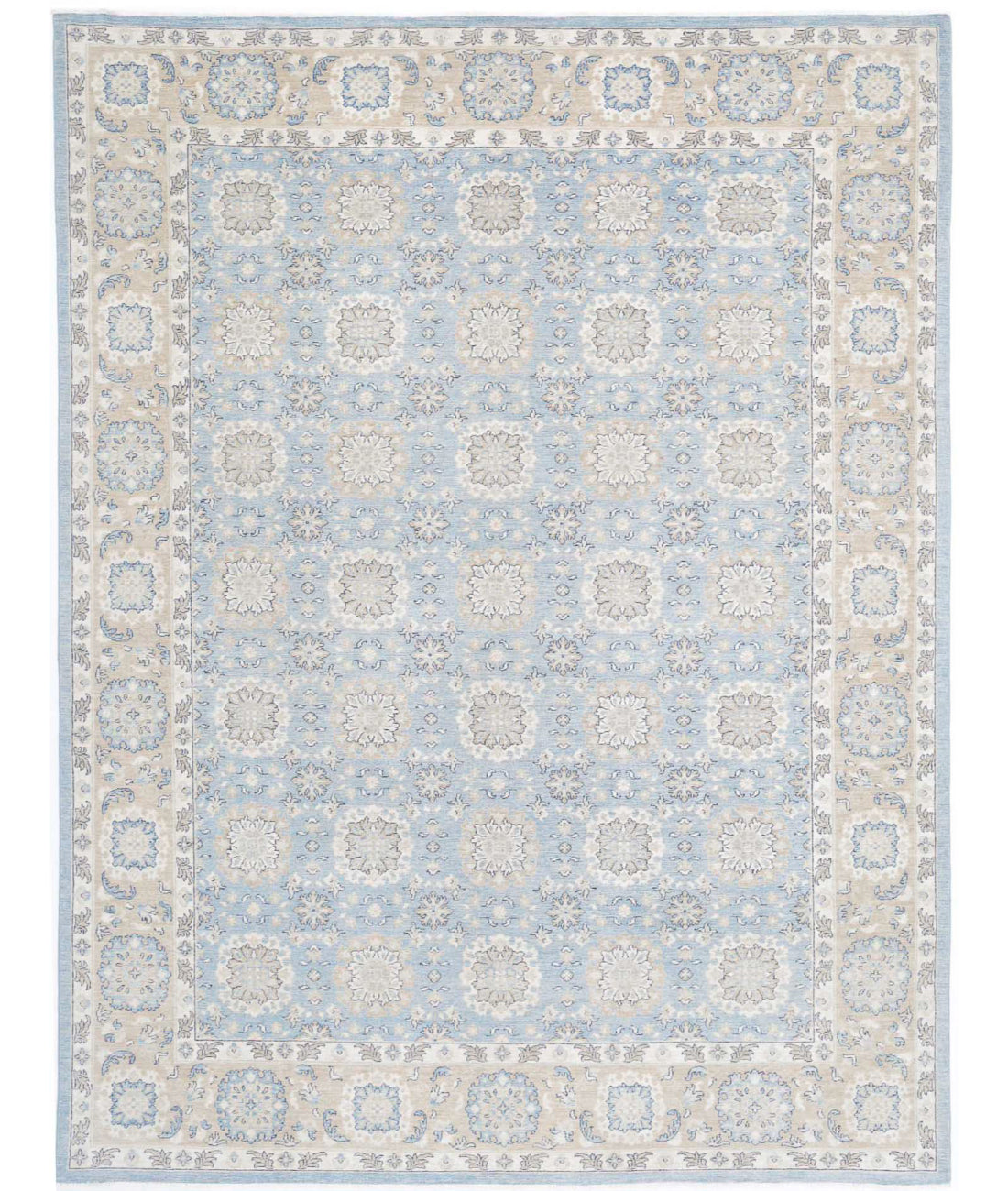 Serenity 8'10'' X 11'9'' Hand-Knotted Wool Rug 8'10'' x 11'9'' (265 X 353) / Blue / Taupe