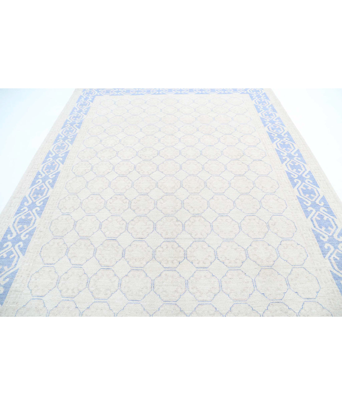 Khotan 8'4'' X 10'9'' Hand-Knotted Wool Rug 8'4'' x 10'9'' (250 X 323) / Ivory / Blue