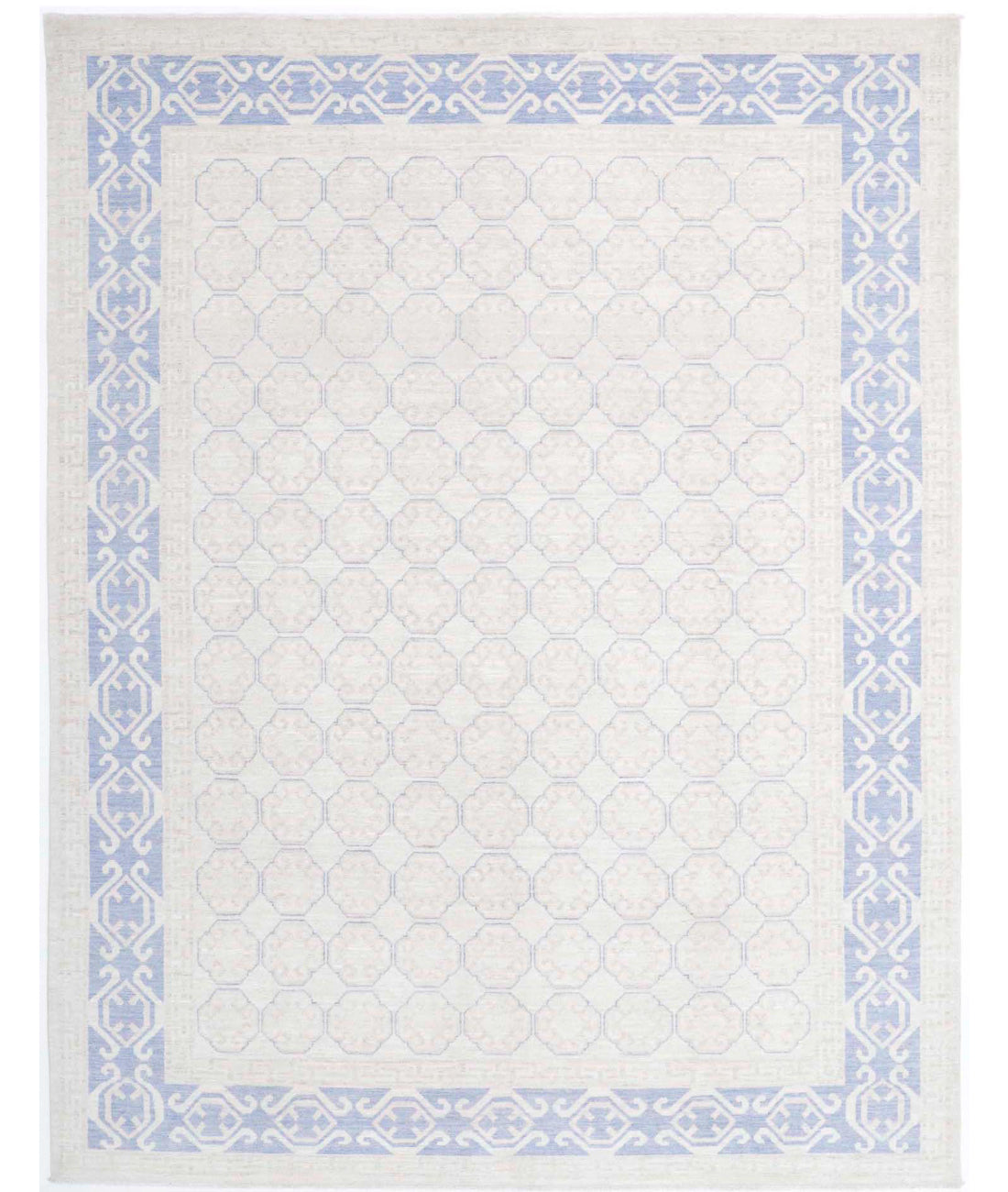 Khotan 8'4'' X 10'9'' Hand-Knotted Wool Rug 8'4'' x 10'9'' (250 X 323) / Ivory / Blue