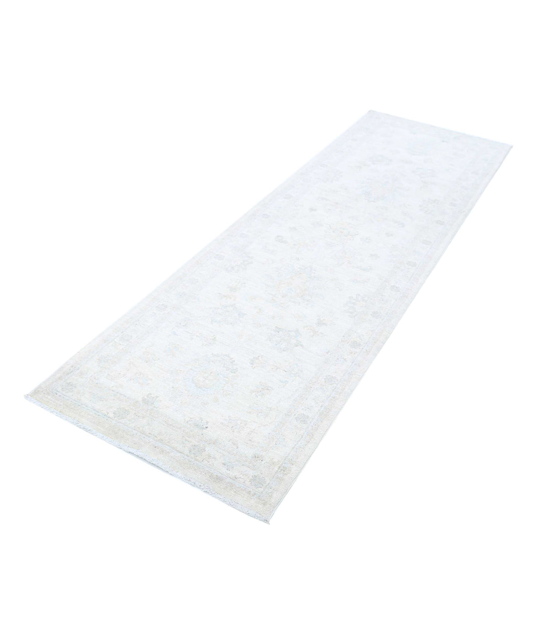 Serenity 2'7'' X 8'5'' Hand-Knotted Wool Rug 2'7'' x 8'5'' (78 X 253) / Ivory / Blue