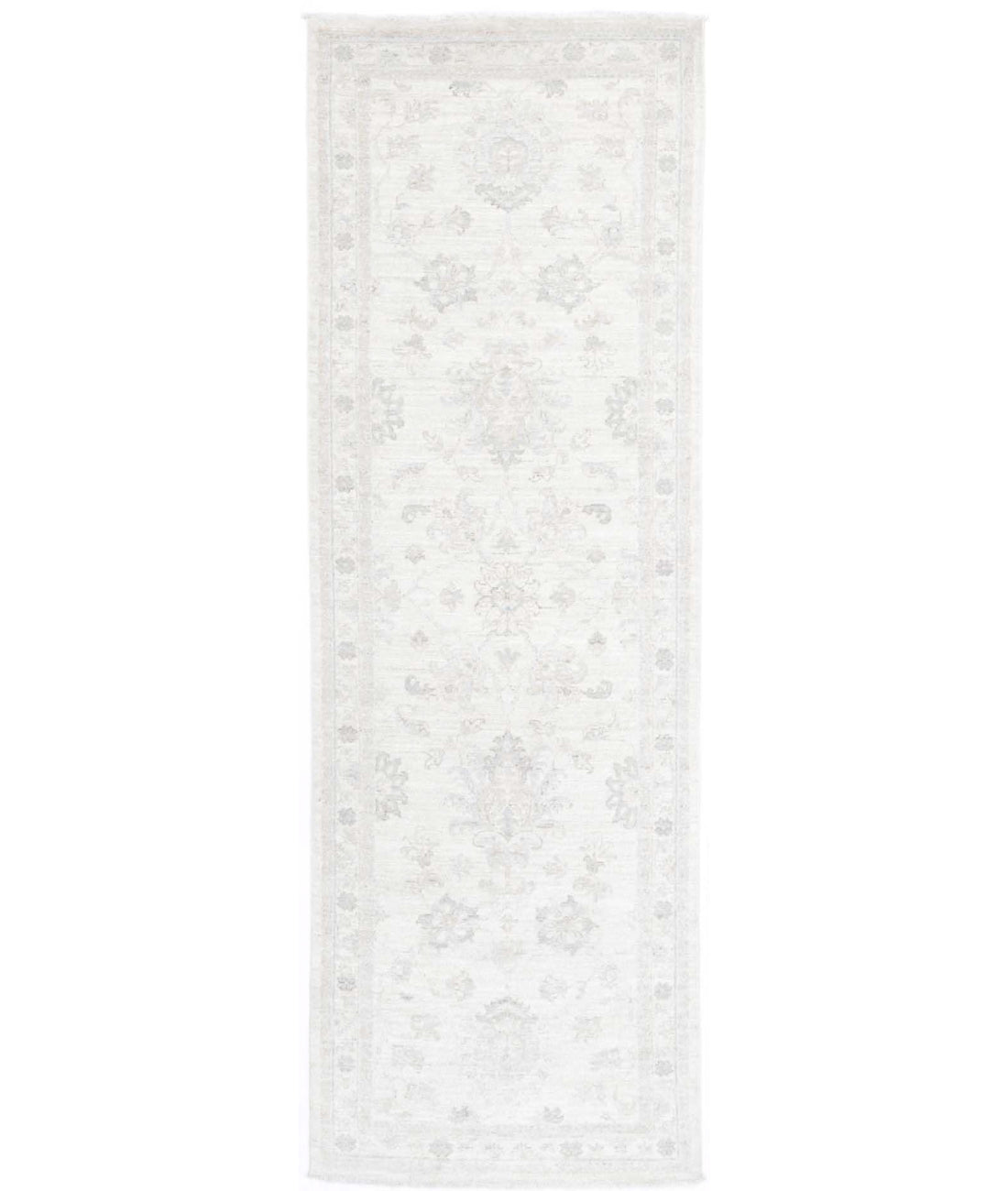 Serenity 2'7'' X 8'5'' Hand-Knotted Wool Rug 2'7'' x 8'5'' (78 X 253) / Ivory / Blue