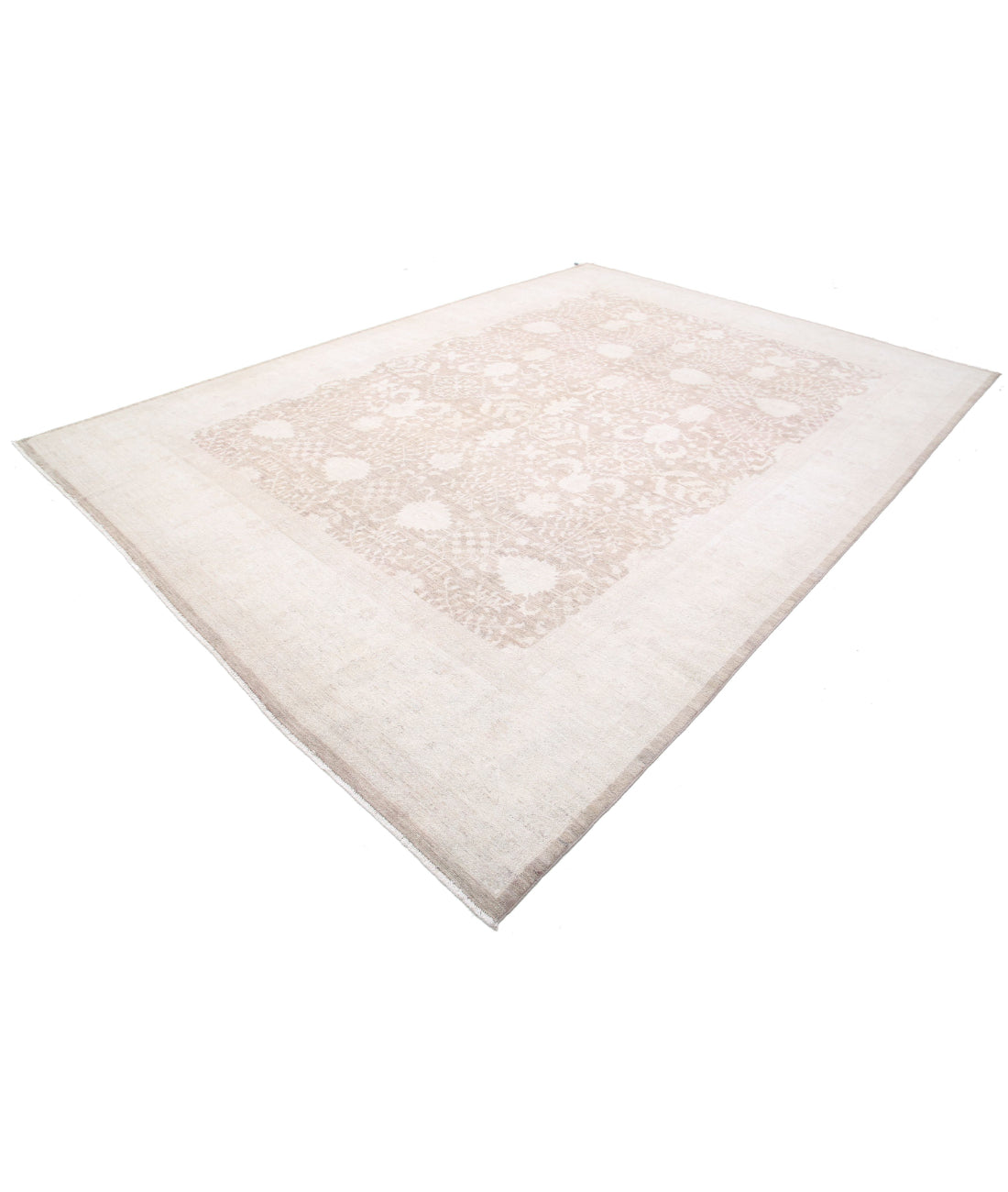 Serenity 9'6'' X 13'8'' Hand-Knotted Wool Rug 9'6'' x 13'8'' (285 X 410) / Brown / Ivory