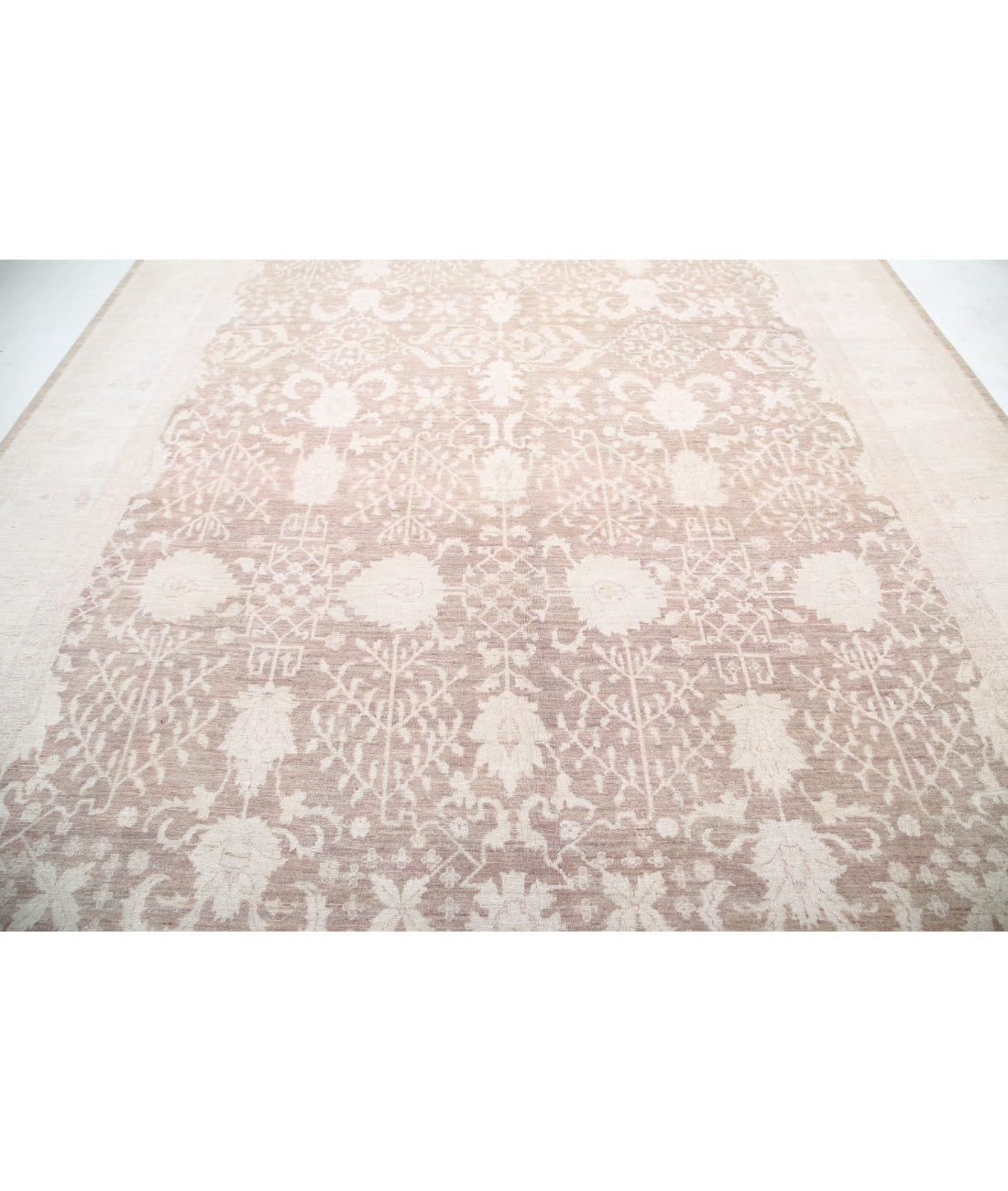 Serenity 9'6'' X 13'8'' Hand-Knotted Wool Rug 9'6'' x 13'8'' (285 X 410) / Brown / Ivory