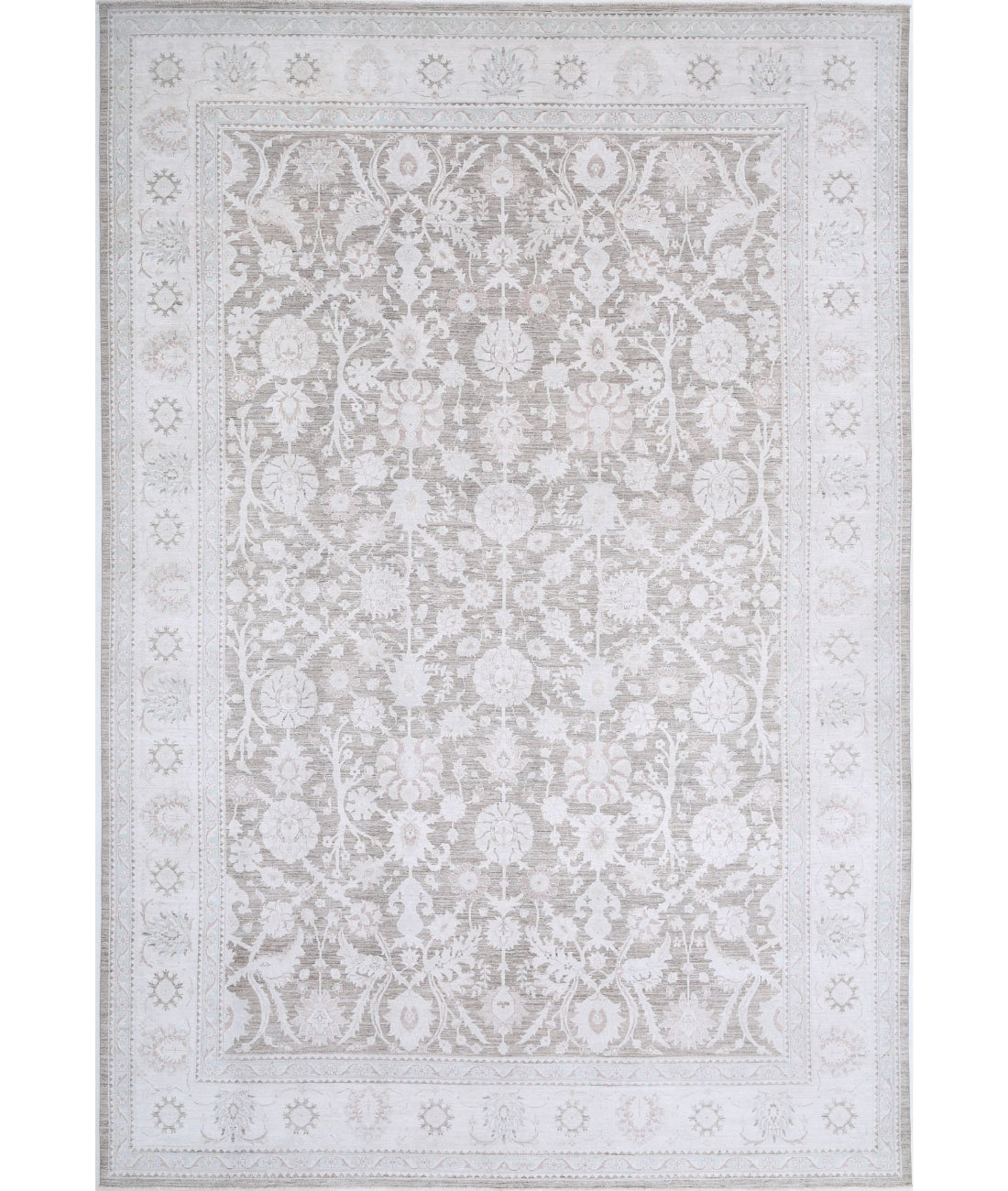 Serenity 12'10'' X 18'10'' Hand-Knotted Wool Rug 12'10'' x 18'10'' (385 X 565) / Brown / Ivory