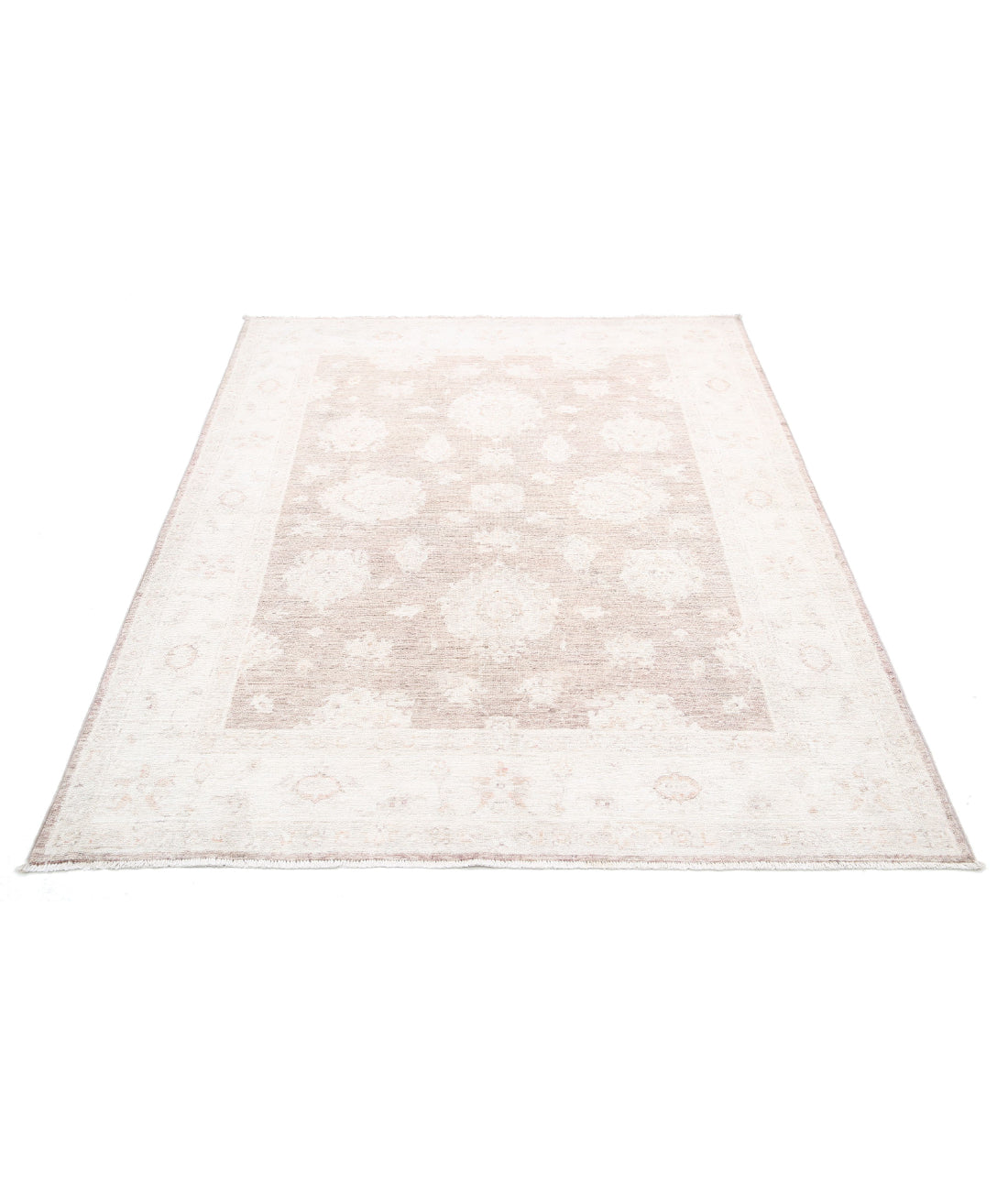 Serenity 5'0'' X 6'5'' Hand-Knotted Wool Rug 5'0'' x 6'5'' (150 X 193) / Brown / Ivory