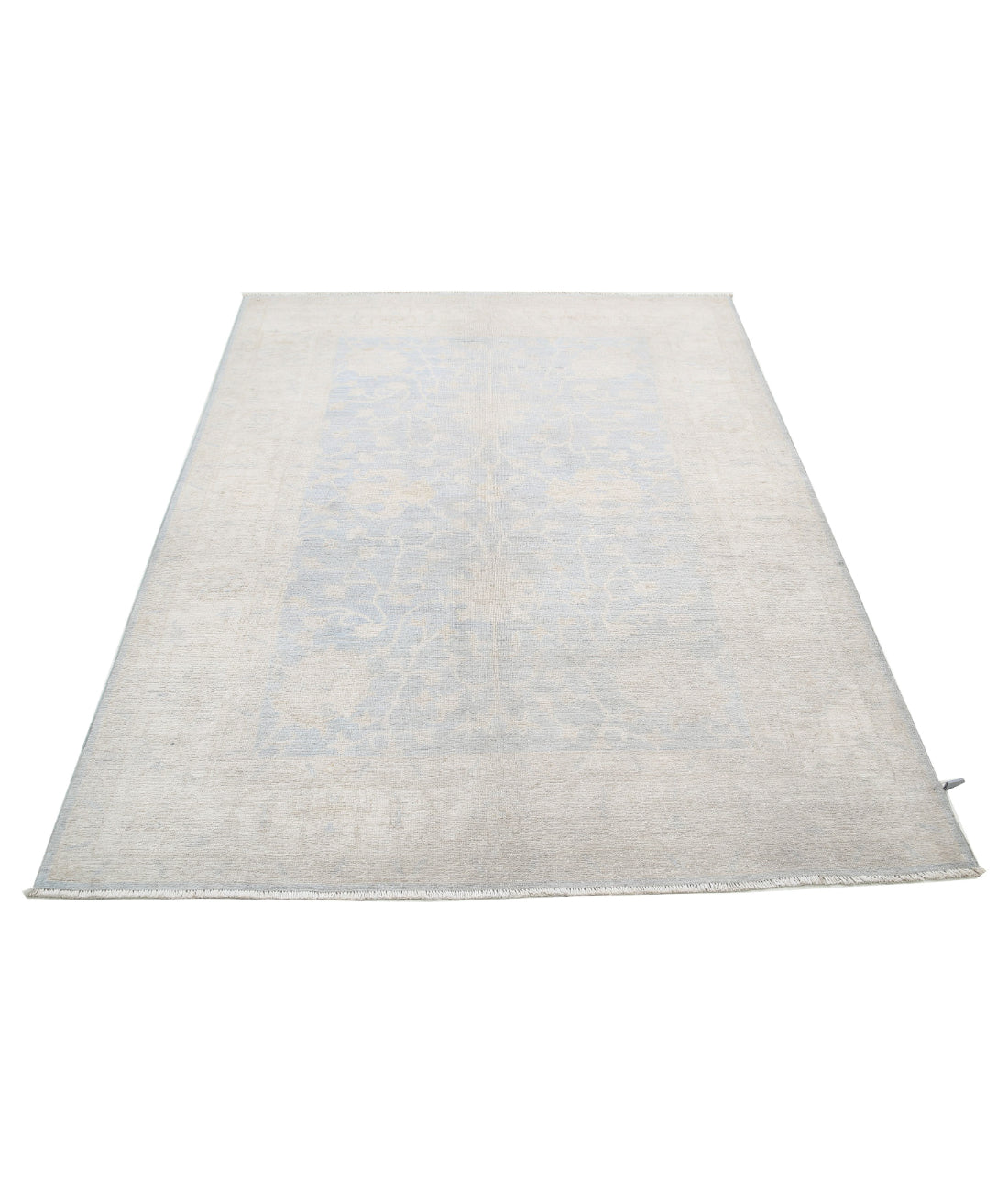 Serenity 4'10'' X 6'8'' Hand-Knotted Wool Rug 4'10'' x 6'8'' (145 X 200) / Blue / Ivory