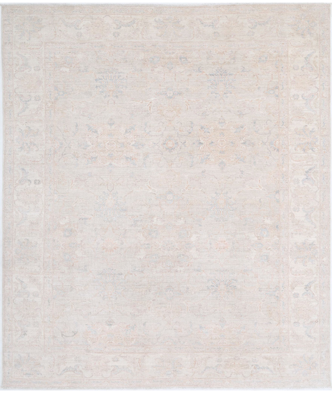 Serenity 8'1'' X 9'8'' Hand-Knotted Wool Rug 8'1'' x 9'8'' (243 X 290) / Ivory / Blue