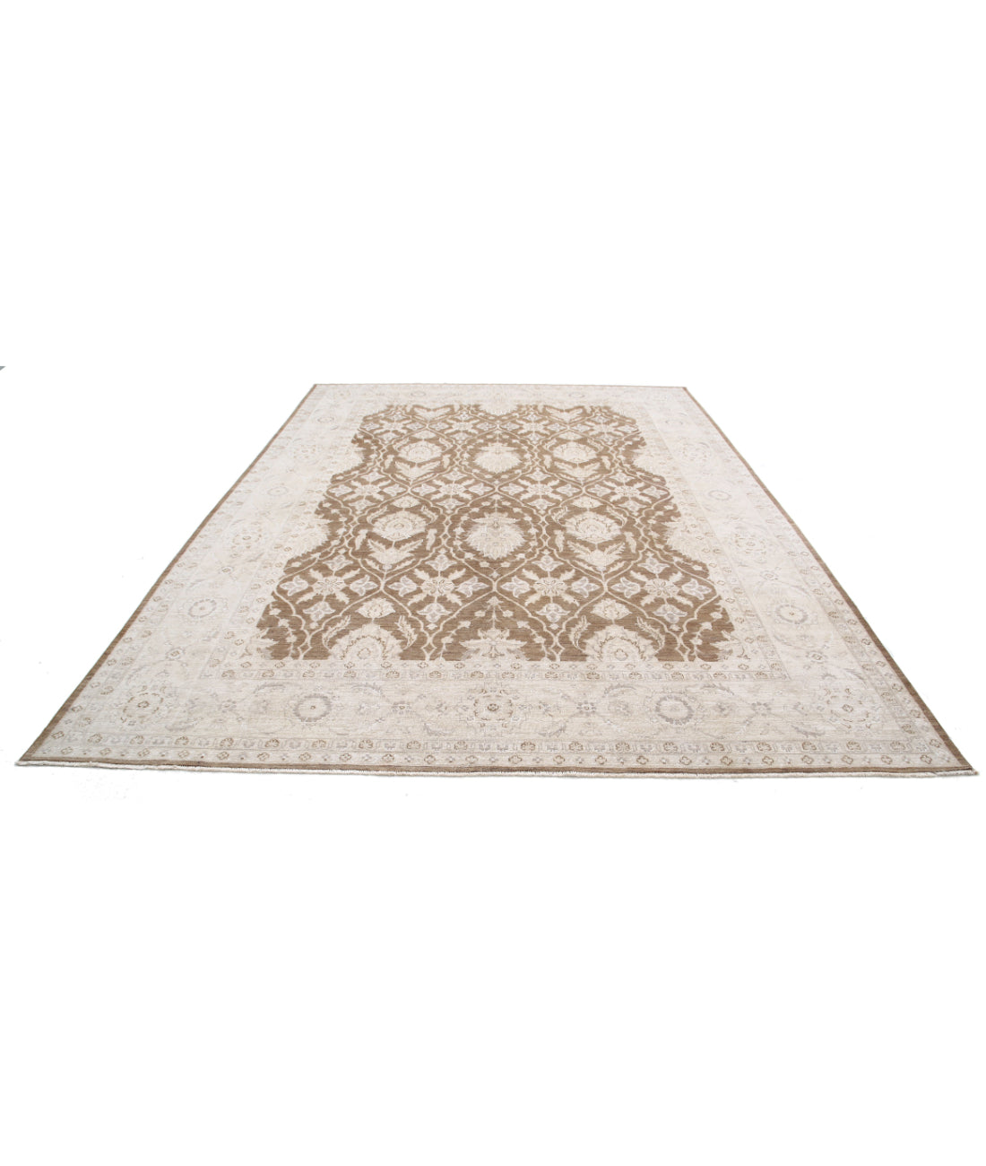 Serenity 8'9'' X 12'0'' Hand-Knotted Wool Rug 8'9'' x 12'0'' (263 X 360) / Brown / Ivory