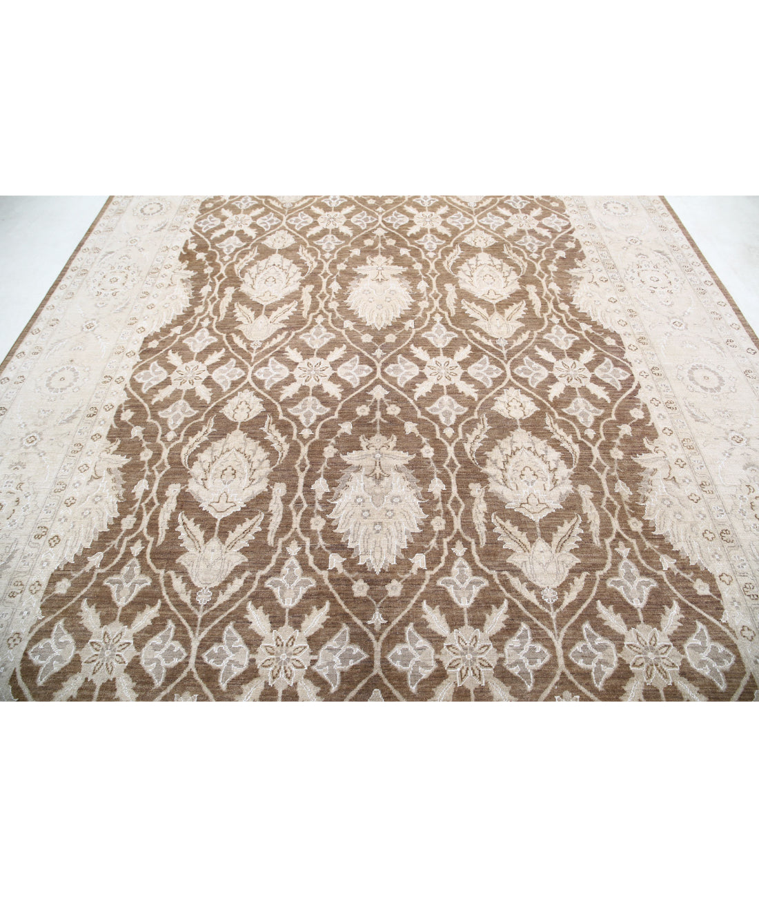 Serenity 8'9'' X 12'0'' Hand-Knotted Wool Rug 8'9'' x 12'0'' (263 X 360) / Brown / Ivory