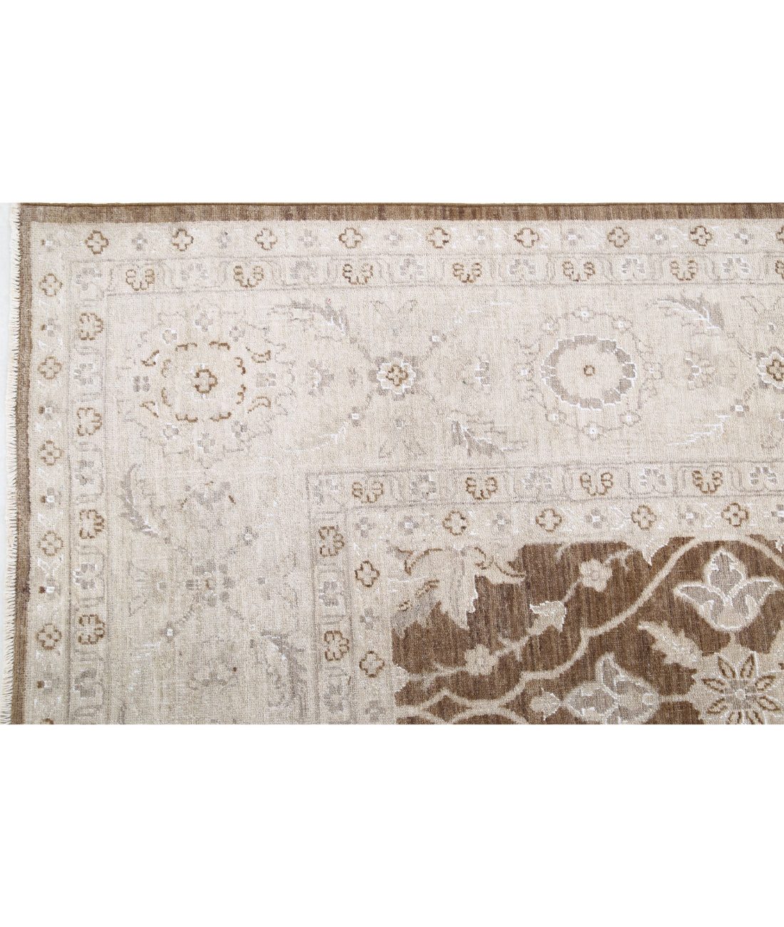 Serenity 8'9'' X 12'0'' Hand-Knotted Wool Rug 8'9'' x 12'0'' (263 X 360) / Brown / Ivory