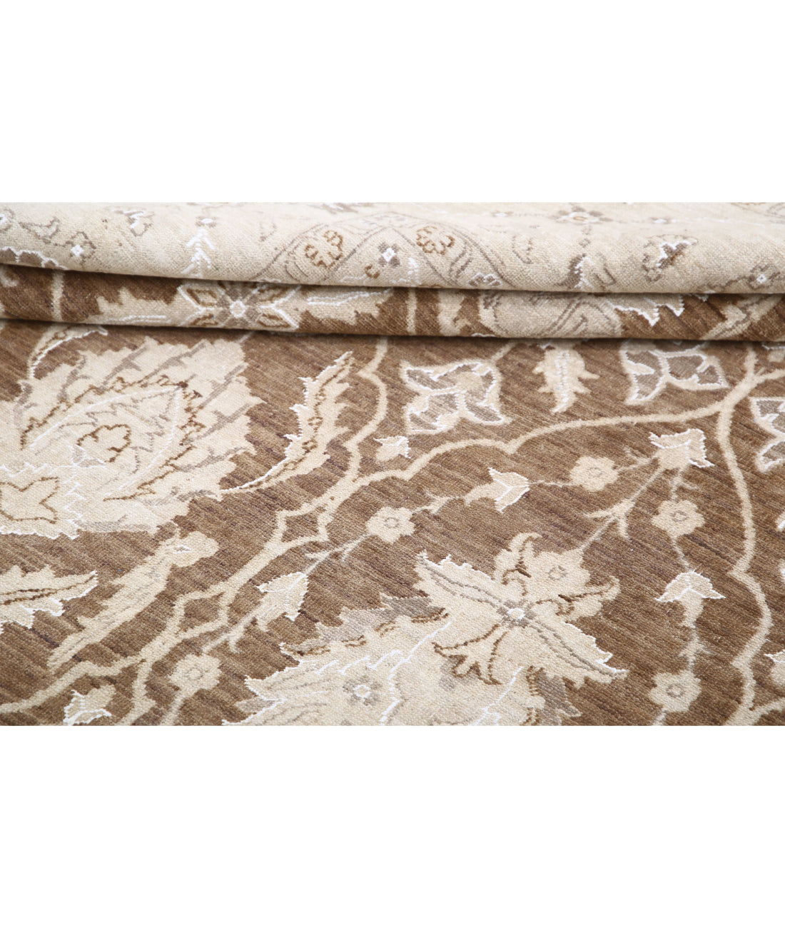 Serenity 8'9'' X 12'0'' Hand-Knotted Wool Rug 8'9'' x 12'0'' (263 X 360) / Brown / Ivory