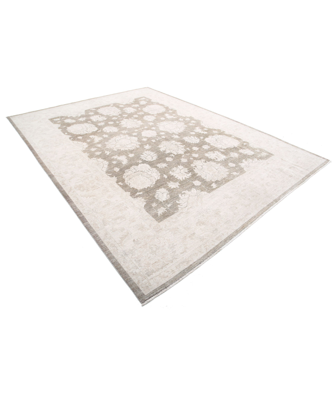 Serenity 8'9'' X 11'9'' Hand-Knotted Wool Rug 8'9'' x 11'9'' (263 X 353) / Taupe / Ivory