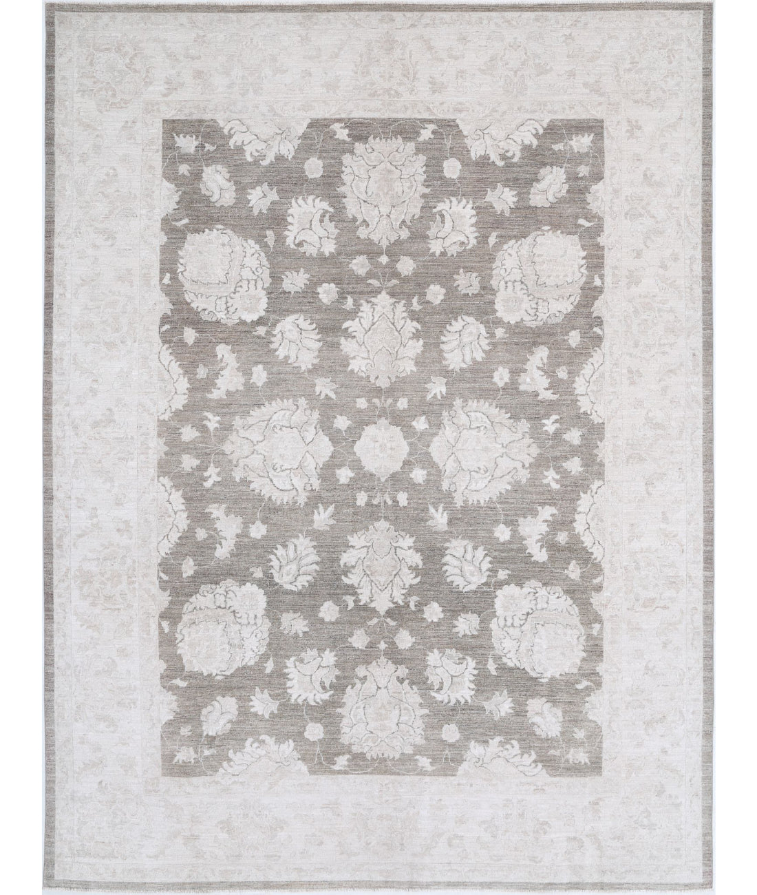 Serenity 8'9'' X 11'9'' Hand-Knotted Wool Rug 8'9'' x 11'9'' (263 X 353) / Taupe / Ivory