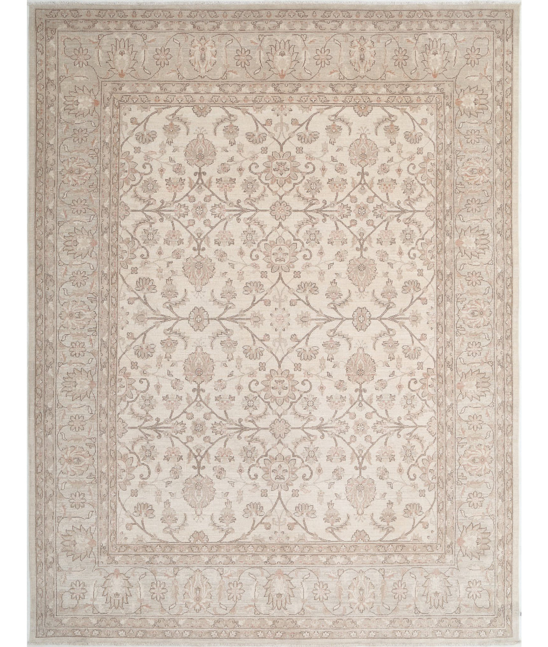 Serenity 8'10'' X 11'7'' Hand-Knotted Wool Rug 8'10'' x 11'7'' (265 X 348) / Ivory / Grey