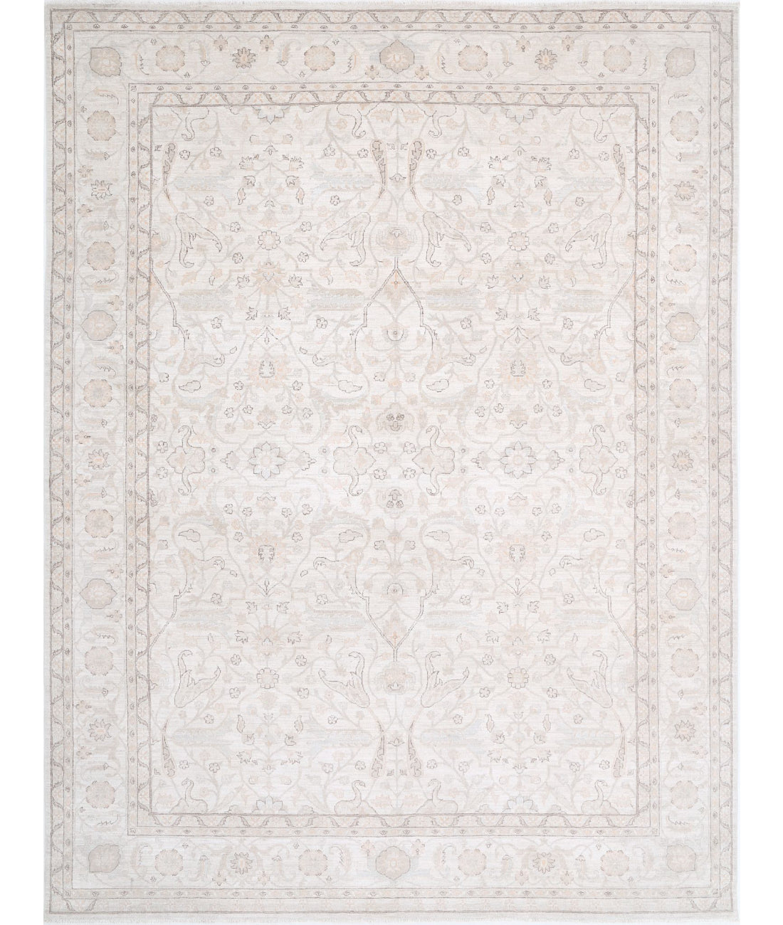 Serenity 9'1'' X 12'0'' Hand-Knotted Wool Rug 9'1'' x 12'0'' (273 X 360) / Ivory / Taupe