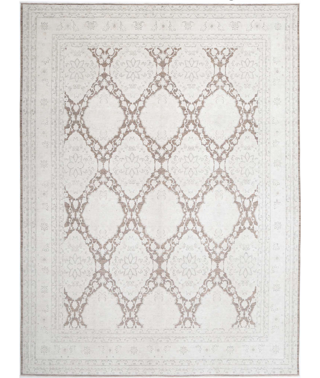 Serenity 13'0'' X 17'6'' Hand-Knotted Wool Rug 13'0'' x 17'6'' (390 X 525) / Brown / Ivory