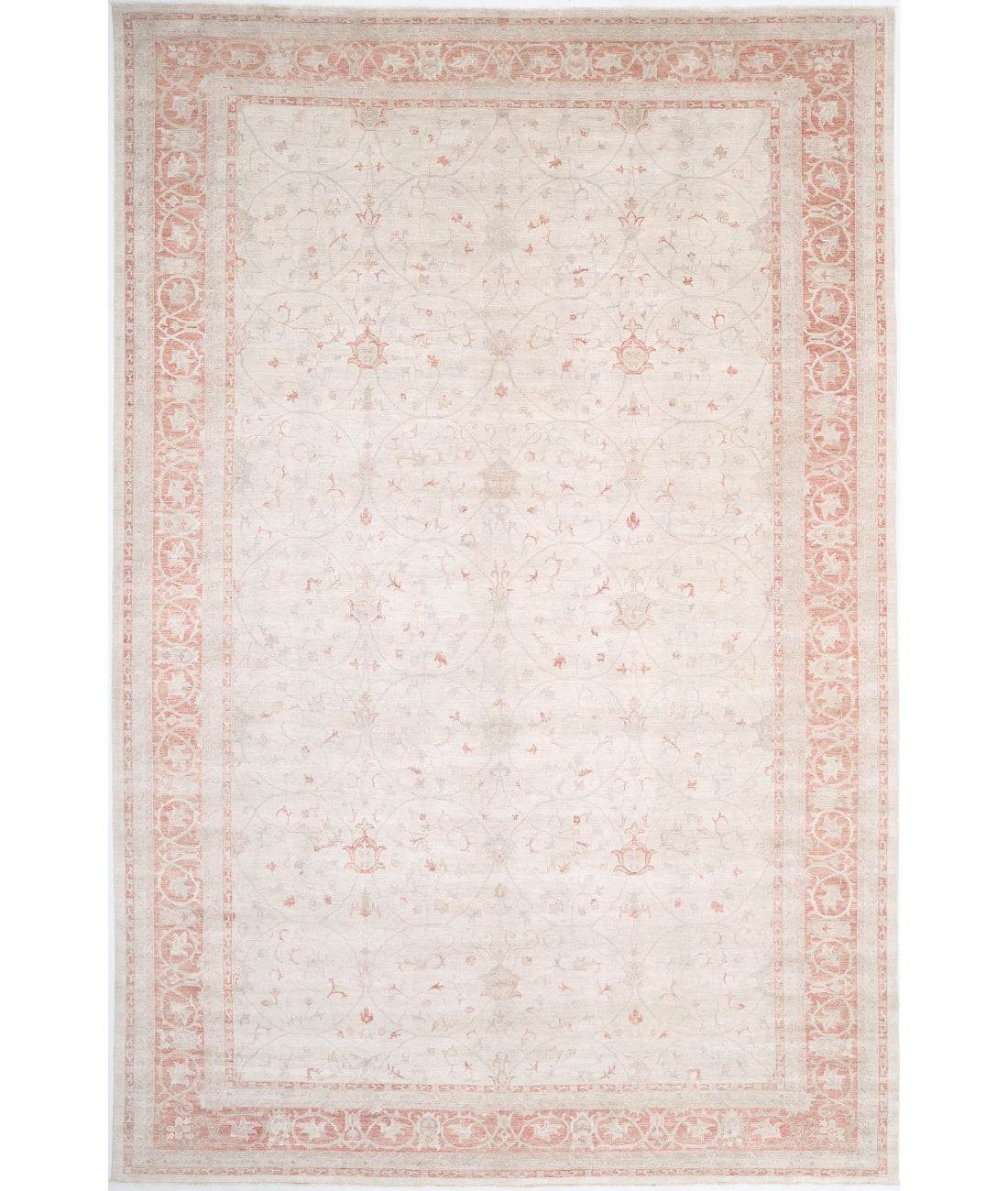 Serenity 13'2'' X 19'7'' Hand-Knotted Wool Rug 13'2'' x 19'7'' (395 X 588) / Ivory / Rust