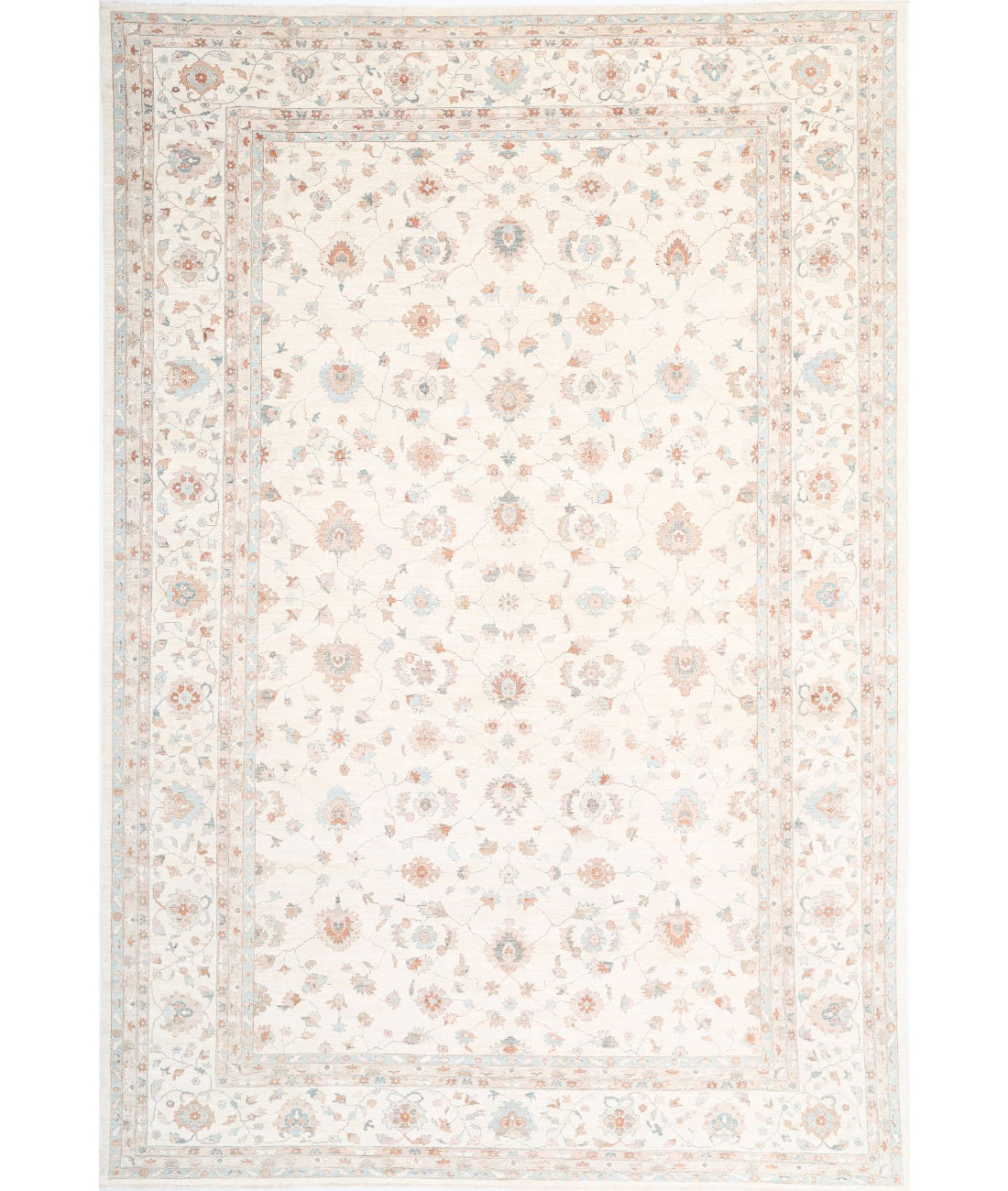 Serenity 11'10'' X 17'6'' Hand-Knotted Wool Rug 11'10'' x 17'6'' (355 X 525) / Ivory / Ivory