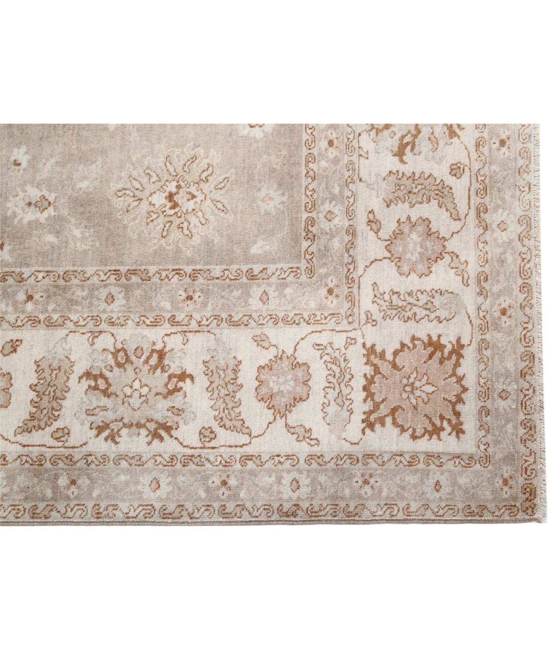 Serenity 7'10'' X 9'8'' Hand-Knotted Wool Rug 7'10'' x 9'8'' (235 X 290) / Taupe / Ivory