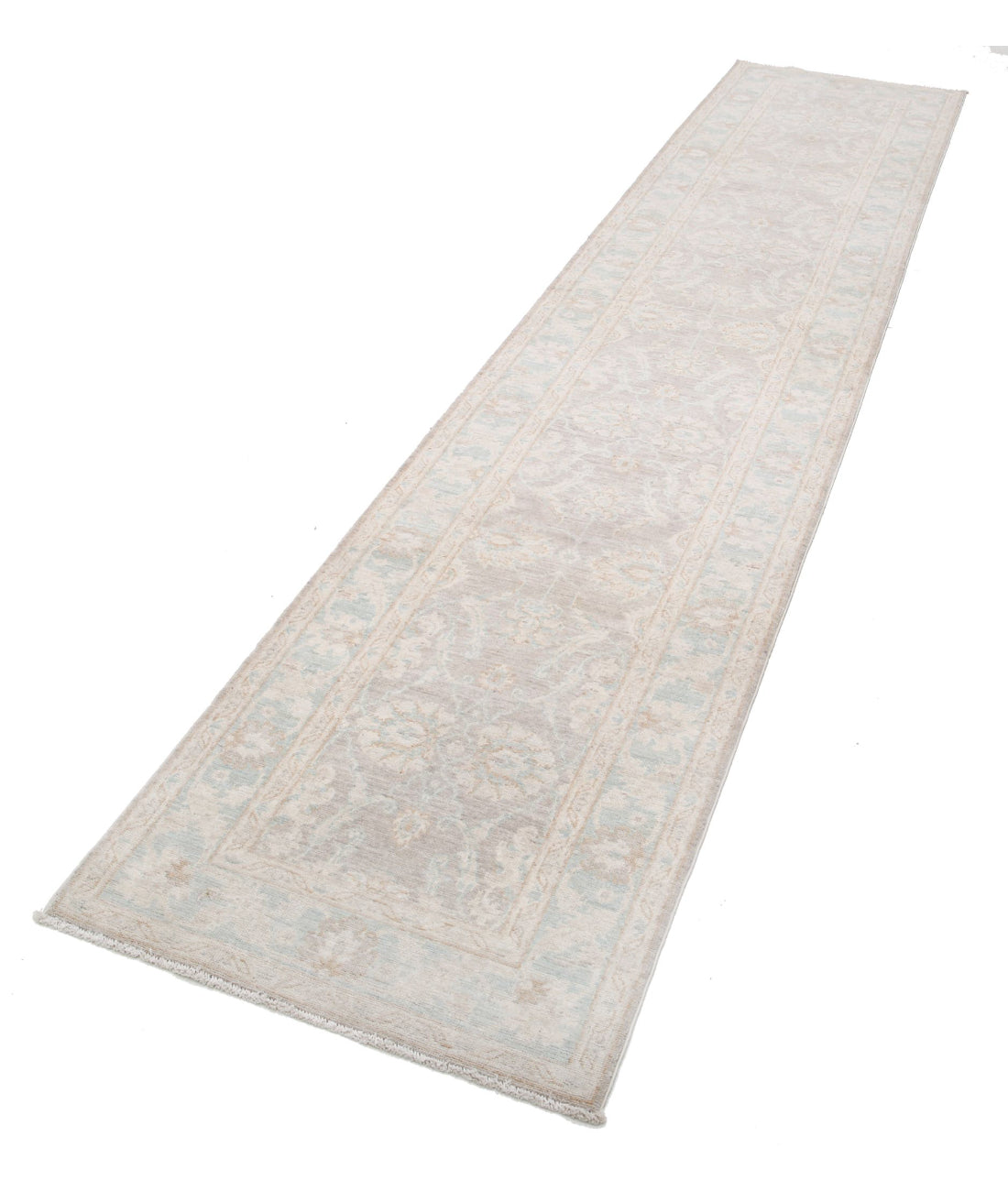 Serenity 2'6'' X 12'0'' Hand-Knotted Wool Rug 2'6'' x 12'0'' (75 X 360) / Brown / Blue