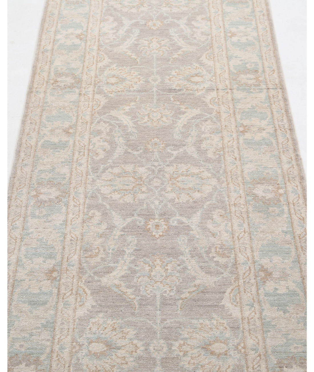 Serenity 2'6'' X 12'0'' Hand-Knotted Wool Rug 2'6'' x 12'0'' (75 X 360) / Brown / Blue