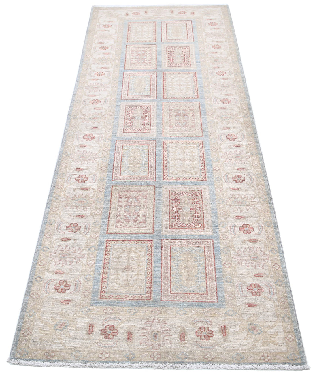 Serenity 2'9'' X 7'4'' Hand-Knotted Wool Rug 2'9'' x 7'4'' (83 X 220) / Blue / Ivory