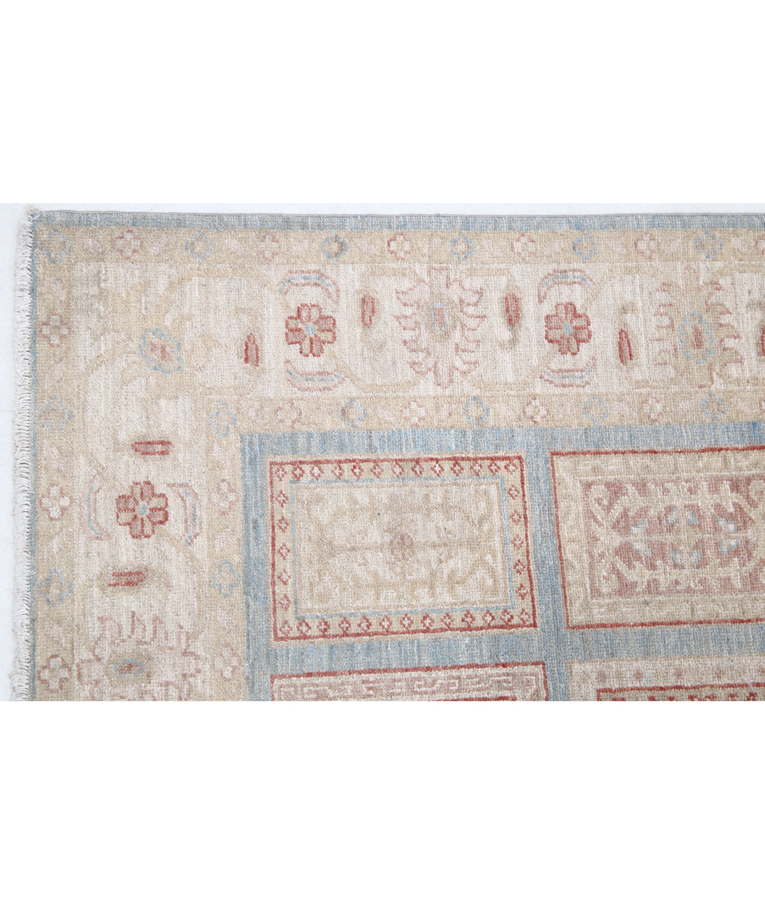 Serenity 2'9'' X 7'4'' Hand-Knotted Wool Rug 2'9'' x 7'4'' (83 X 220) / Blue / Ivory