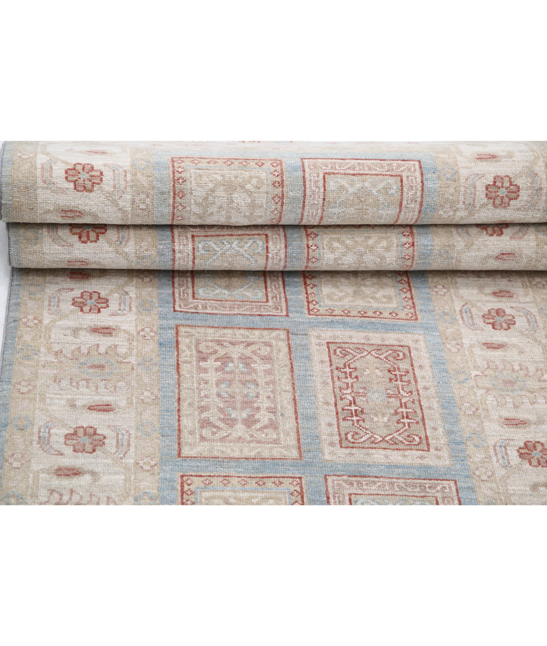 Serenity 2'9'' X 7'4'' Hand-Knotted Wool Rug 2'9'' x 7'4'' (83 X 220) / Blue / Ivory