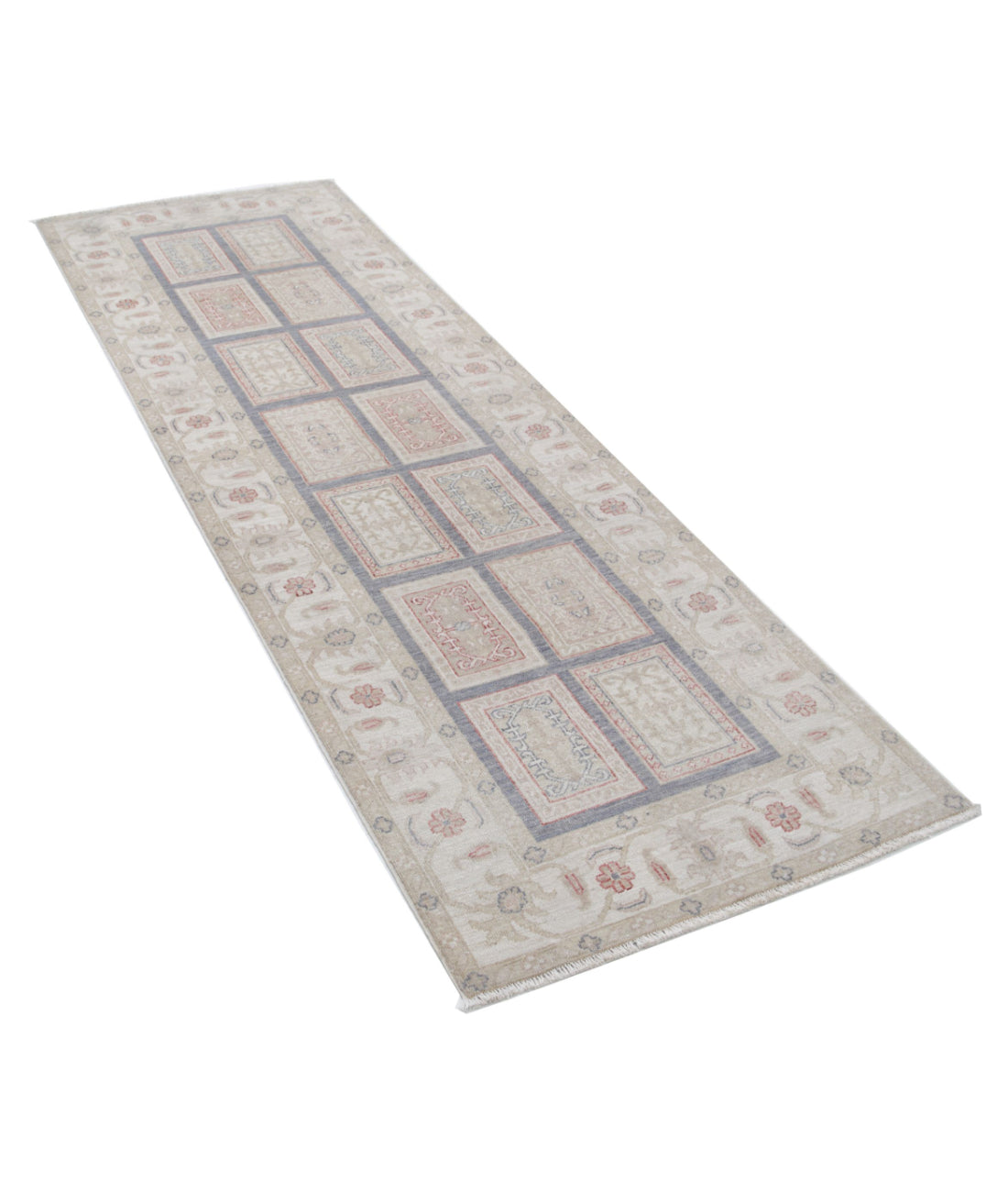 Serenity 2'7'' X 8'0'' Hand-Knotted Wool Rug 2'7'' x 8'0'' (78 X 240) / Grey / Ivory