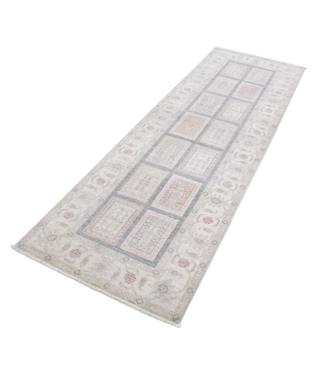 Serenity 2'7'' X 8'0'' Hand-Knotted Wool Rug 2'7'' x 8'0'' (78 X 240) / Grey / Ivory