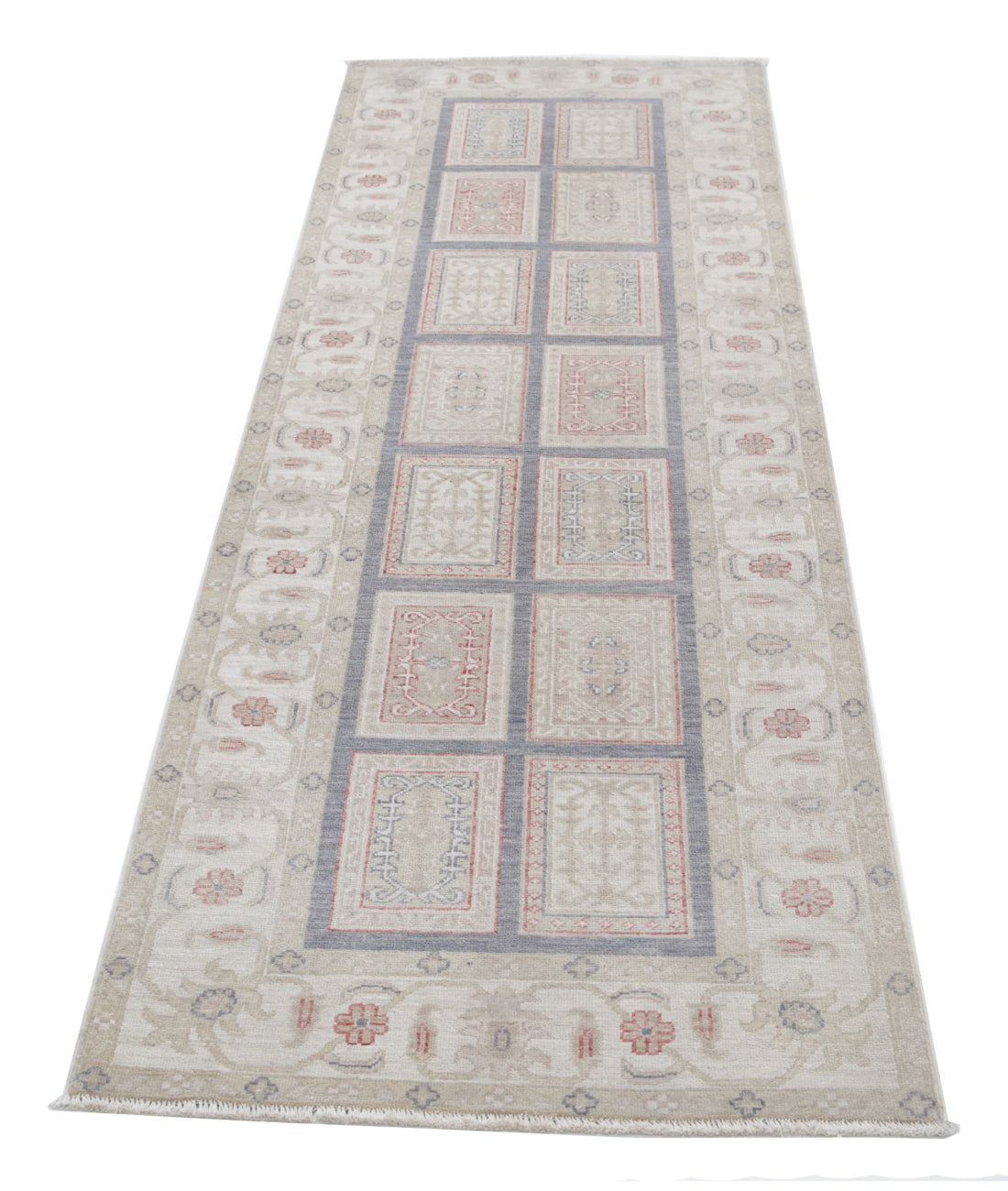 Serenity 2'7'' X 8'0'' Hand-Knotted Wool Rug 2'7'' x 8'0'' (78 X 240) / Grey / Ivory