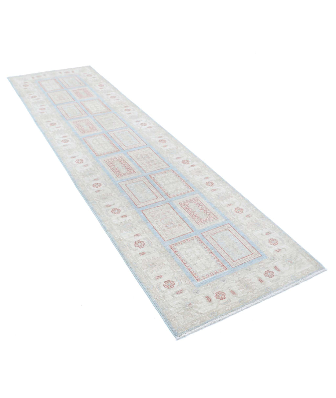 Serenity 2'8'' X 9'8'' Hand-Knotted Wool Rug 2'8'' x 9'8'' (80 X 290) / Blue / Ivory