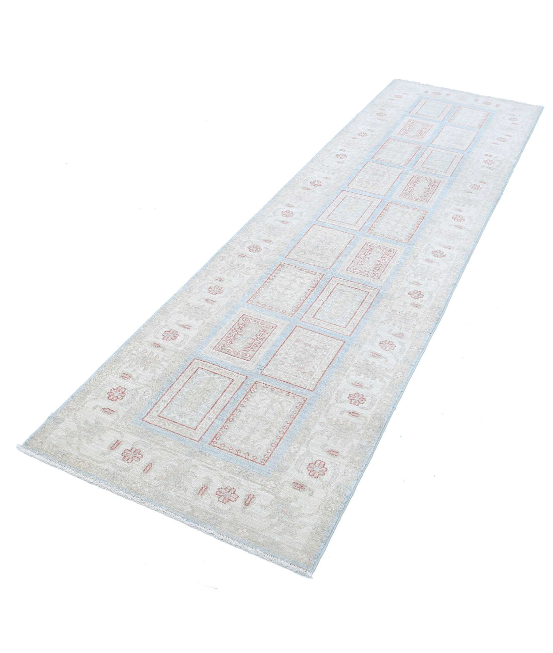 Serenity 2'8'' X 9'8'' Hand-Knotted Wool Rug 2'8'' x 9'8'' (80 X 290) / Blue / Ivory