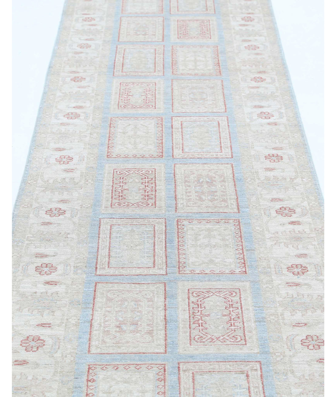 Serenity 2'8'' X 9'8'' Hand-Knotted Wool Rug 2'8'' x 9'8'' (80 X 290) / Blue / Ivory