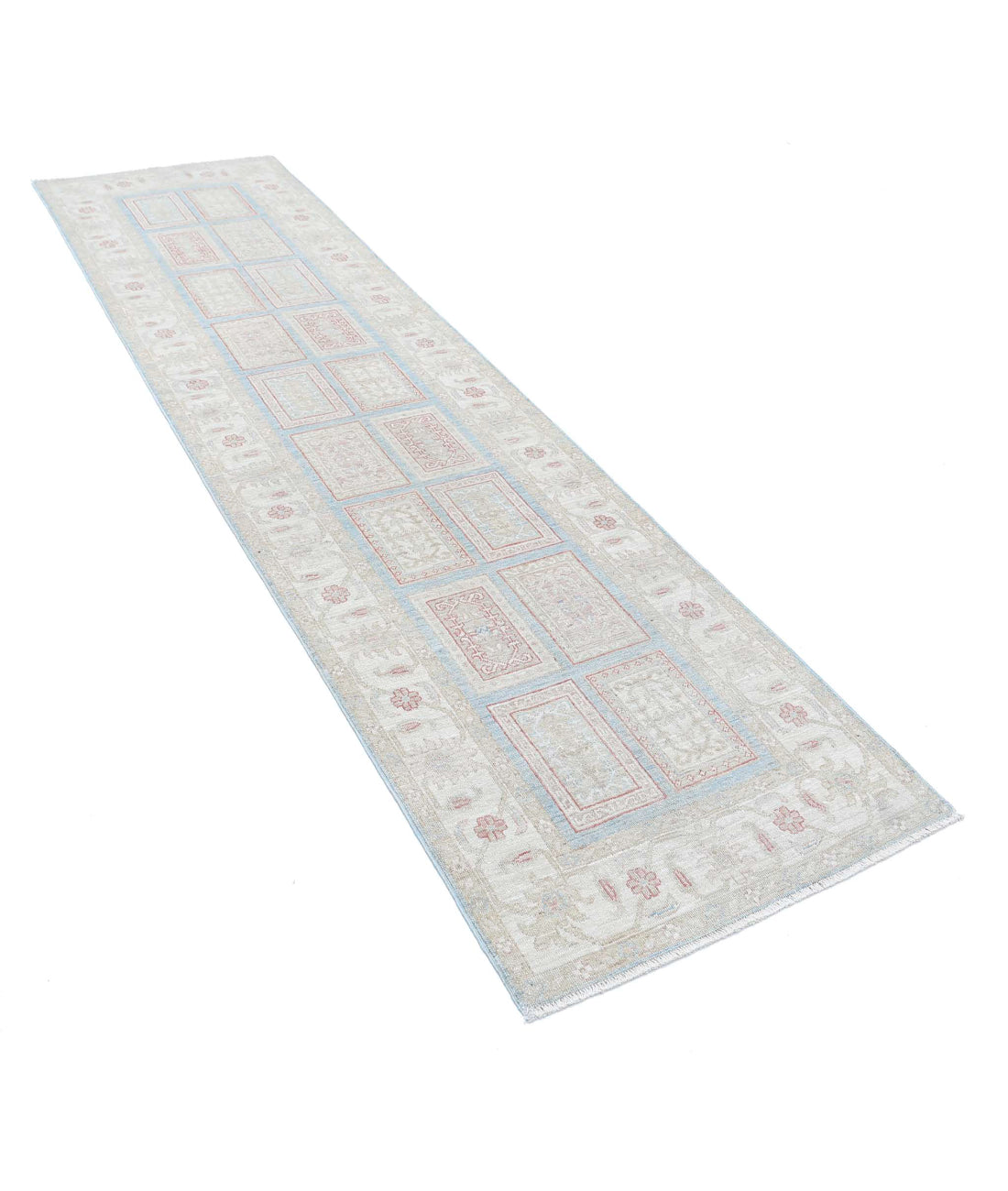 Serenity 2'7'' X 9'10'' Hand-Knotted Wool Rug 2'7'' x 9'10'' (78 X 295) / Blue / Ivory