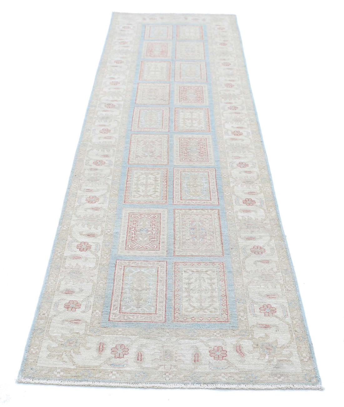 Serenity 2'7'' X 9'10'' Hand-Knotted Wool Rug 2'7'' x 9'10'' (78 X 295) / Blue / Ivory