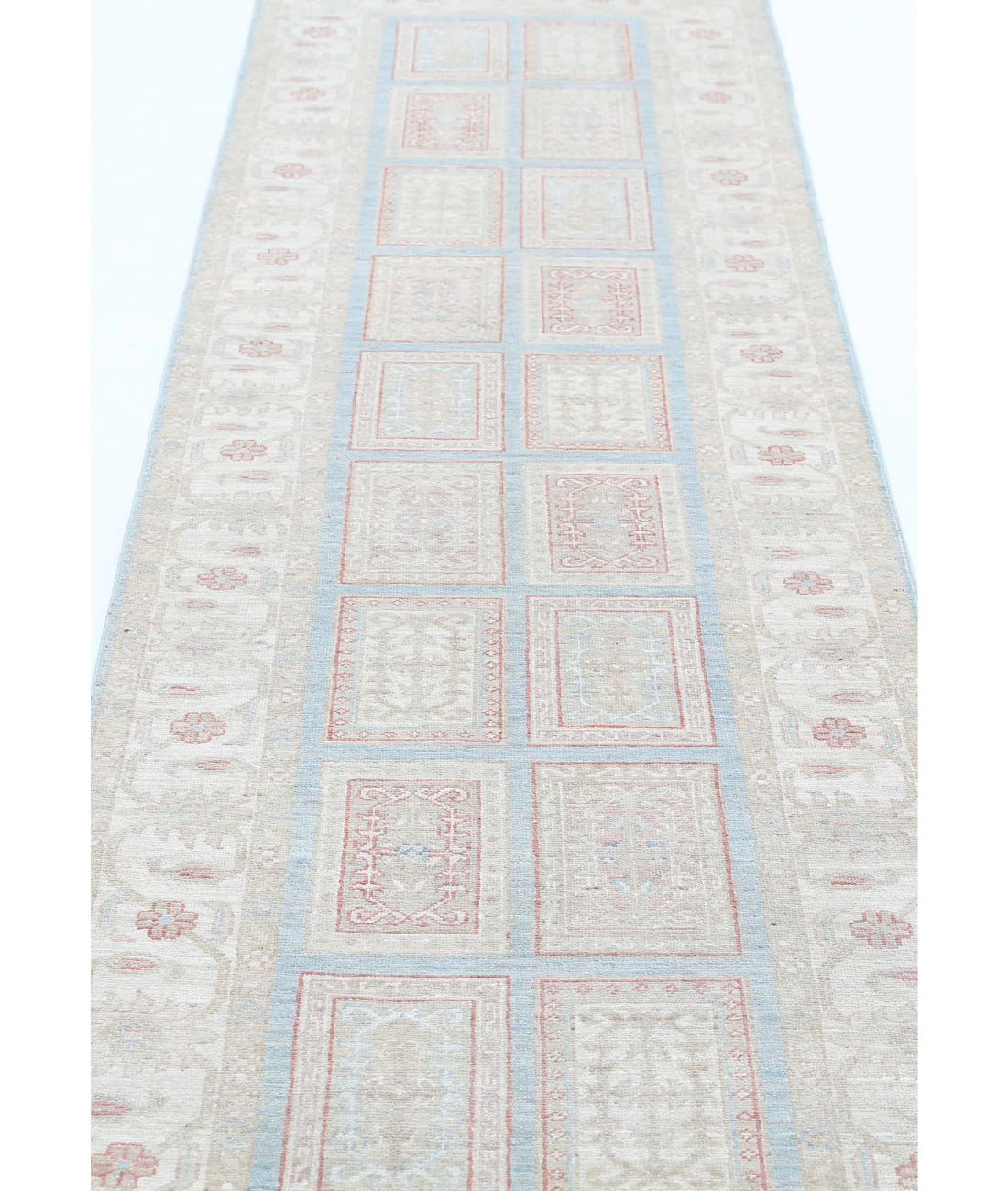 Serenity 2'7'' X 9'10'' Hand-Knotted Wool Rug 2'7'' x 9'10'' (78 X 295) / Blue / Ivory