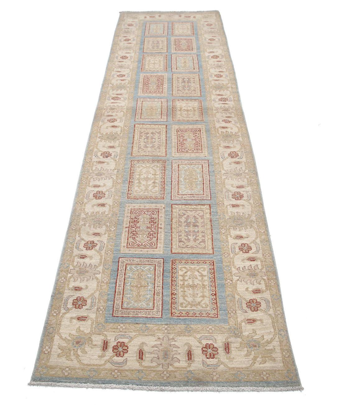 Serenity 2'8'' X 10'2'' Hand-Knotted Wool Rug 2'8'' x 10'2'' (80 X 305) / Blue / Ivory