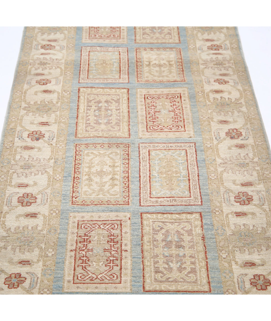 Serenity 2'8'' X 10'2'' Hand-Knotted Wool Rug 2'8'' x 10'2'' (80 X 305) / Blue / Ivory